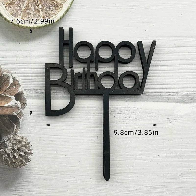 10 Pcs Acrylic Happy Birthday Cake Toppers – Pink Gold Silver Party Decorations for Kids, Adults, Baby Showers & Weddings - One-Sake.com