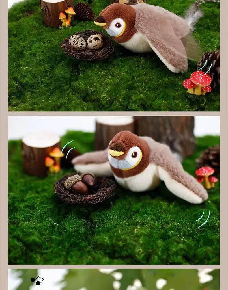Hot Cat Interactive Toys Catnip Electric Pat Bird (with Catnip) Dog Cats Touch-Activated Squeaky Plush Toy Pet USB Rechargeable - One-Sake.com