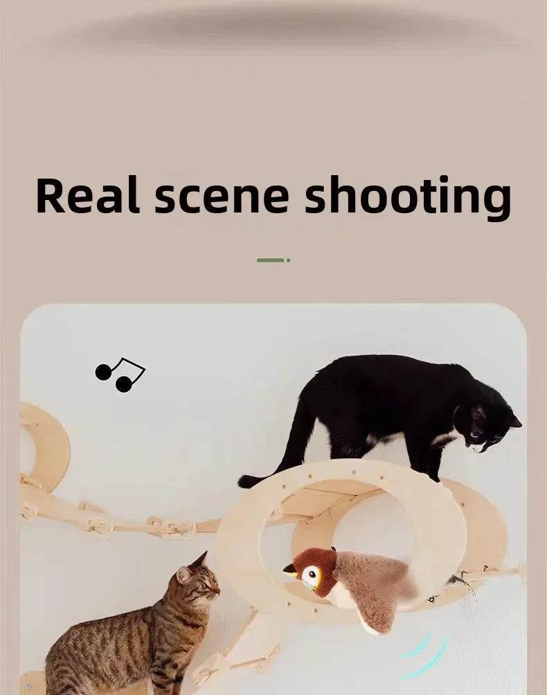Hot Cat Interactive Toys Catnip Electric Pat Bird (with Catnip) Dog Cats Touch-Activated Squeaky Plush Toy Pet USB Rechargeable - One-Sake.com