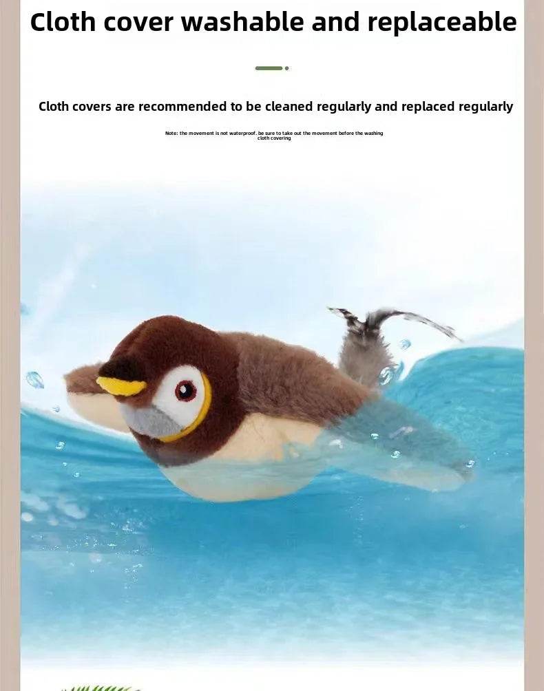 Hot Cat Interactive Toys Catnip Electric Pat Bird (with Catnip) Dog Cats Touch-Activated Squeaky Plush Toy Pet USB Rechargeable - One-Sake.com