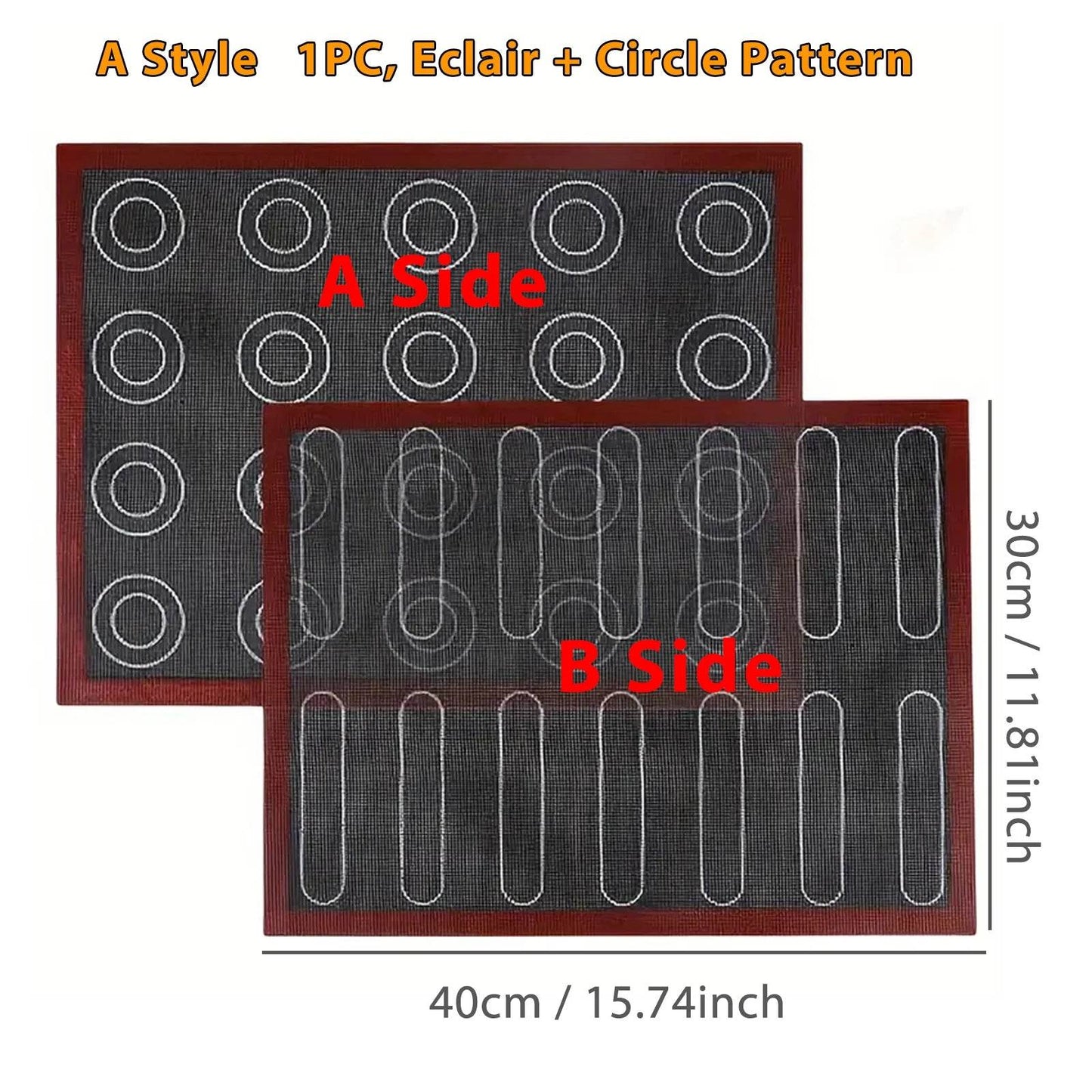 1PC Perforated Silicone Baking Mat – Double-Sided with Puff & Round Patterns | Reusable Non-Stick Oven Liner for Cookies, Macarons & Bread - One-Sake.com