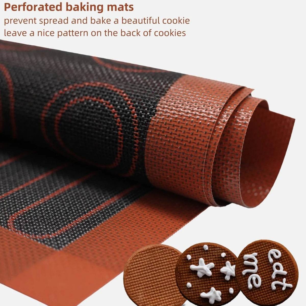 1PC Perforated Silicone Baking Mat – Double-Sided with Puff & Round Patterns | Reusable Non-Stick Oven Liner for Cookies, Macarons & Bread - One-Sake.com