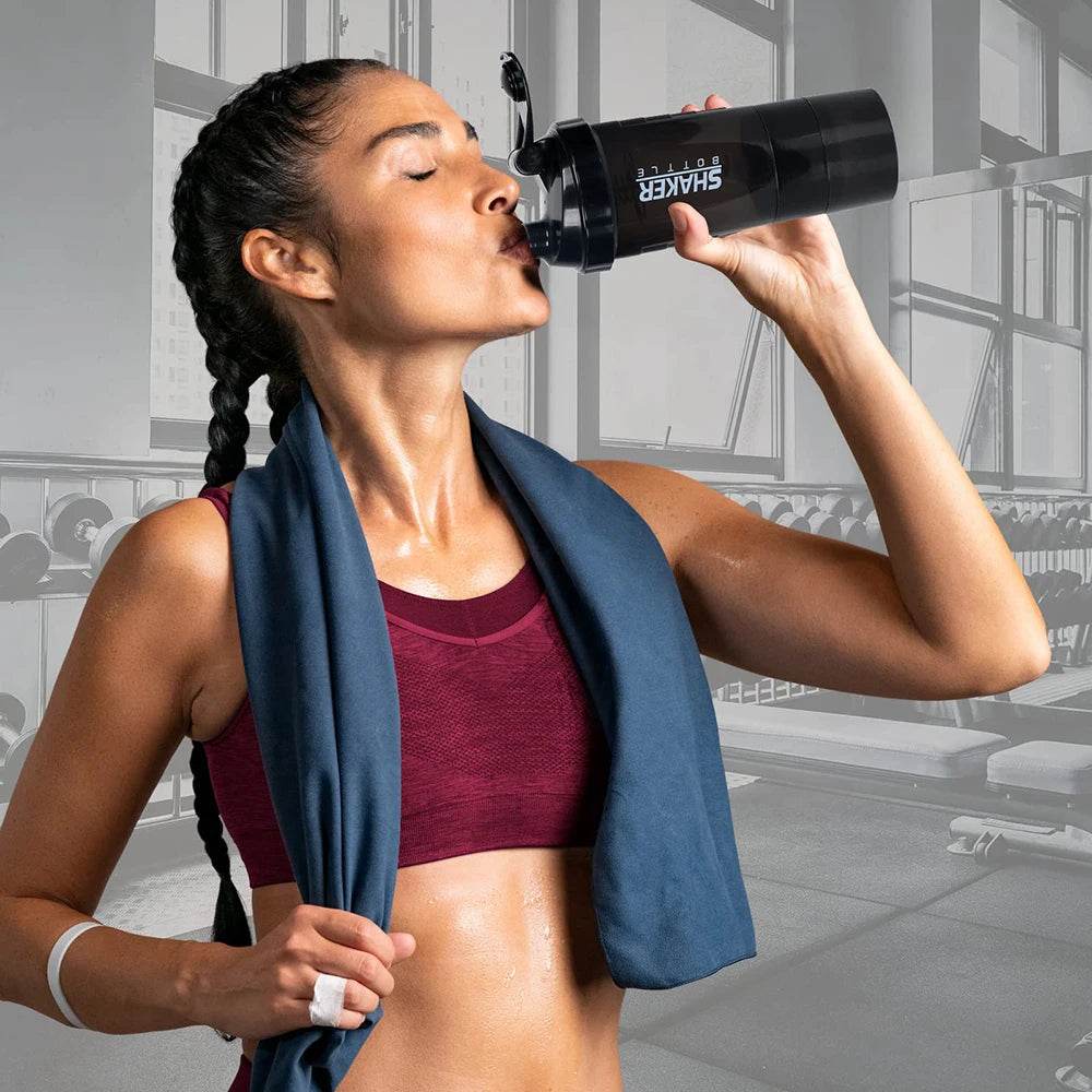 3-Layer Protein Shaker Bottle – Leak-Proof, BPA-Free, All-in-One Shaker for Gym, Fitness & Hydration - One-Sake.com