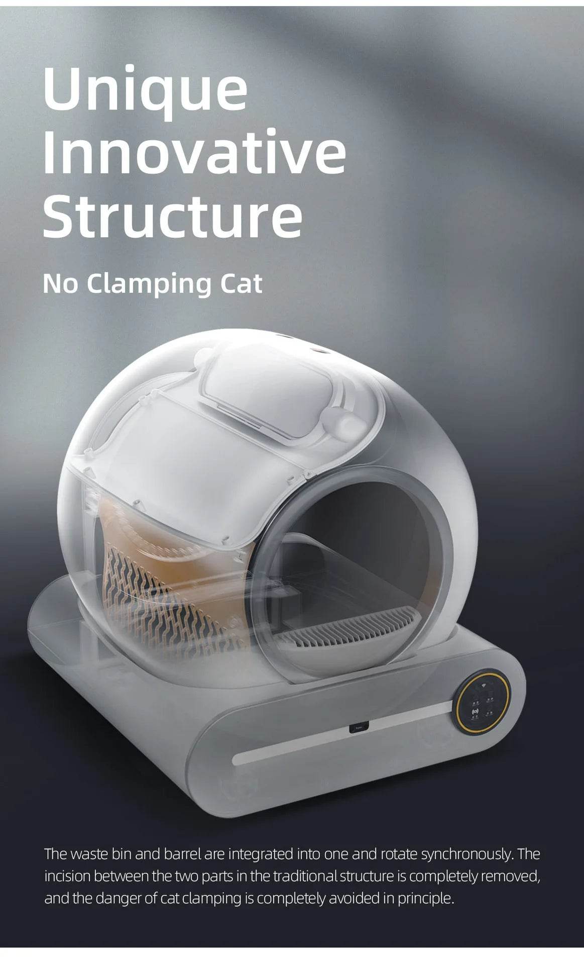 Tonepie 65L Automatic Smart Cat Litter Box – Self-Cleaning, Fully Enclosed Pet Toilet with App Control & Odor Control - One-Sake.com