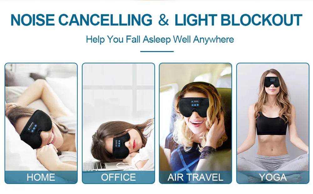 Mask For Sleep Headphones Bluetooth 3D Eye Mask Music Play Sleeping Headphones with Built-in HD Speaker - One-Sake.com
