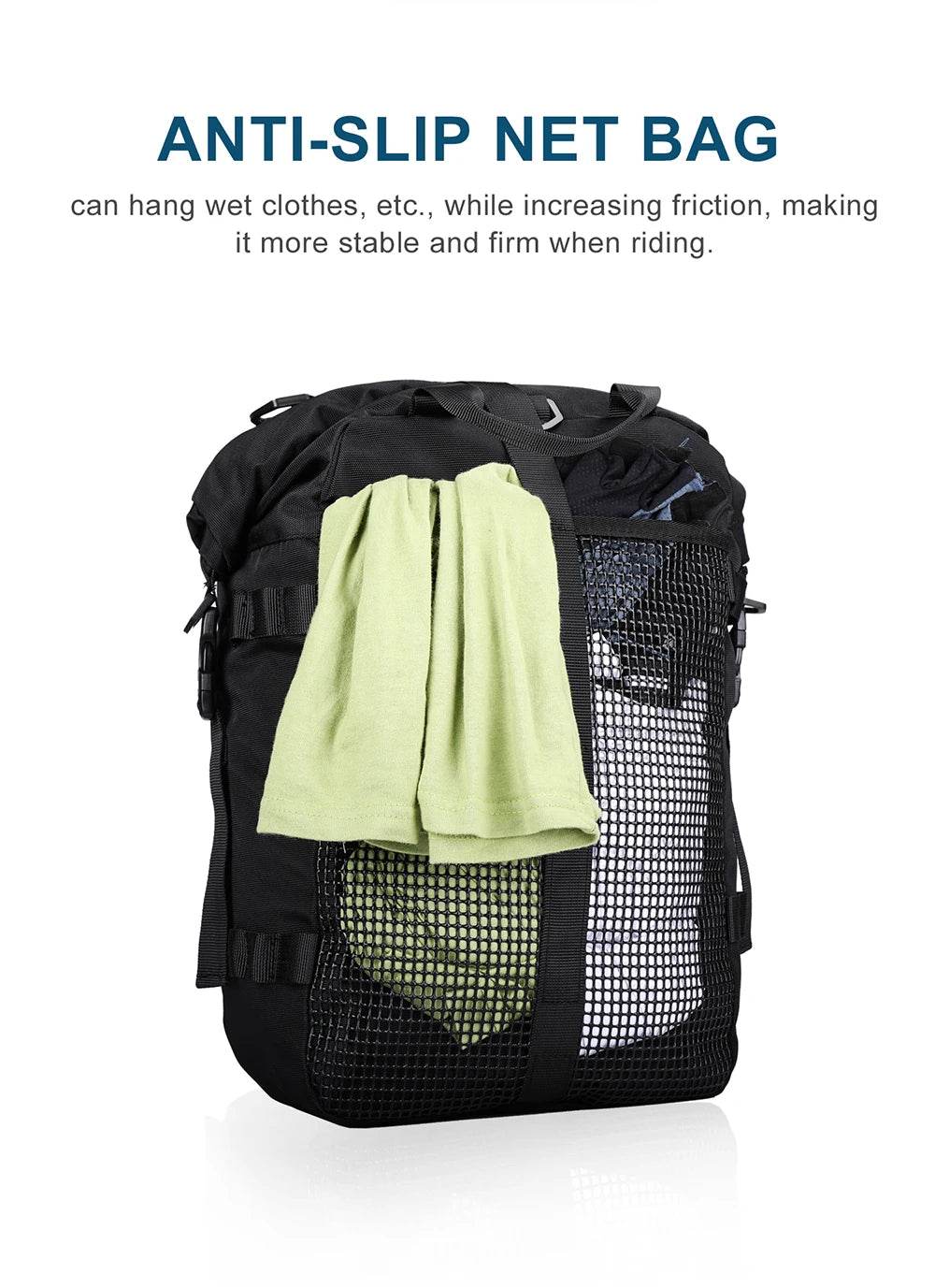 Universal Waterproof Motorcycle Back Seat Bag - 10/20/30L Multifunctional Saddle Bag & Cycling Backpack Combo - One-Sake.com