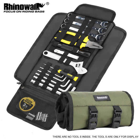 Universal Motorcycle Tool Bag - Large Capacity Roll-Up Toolkit & Saddle Bag for Portable Repair Storage - One-Sake.com