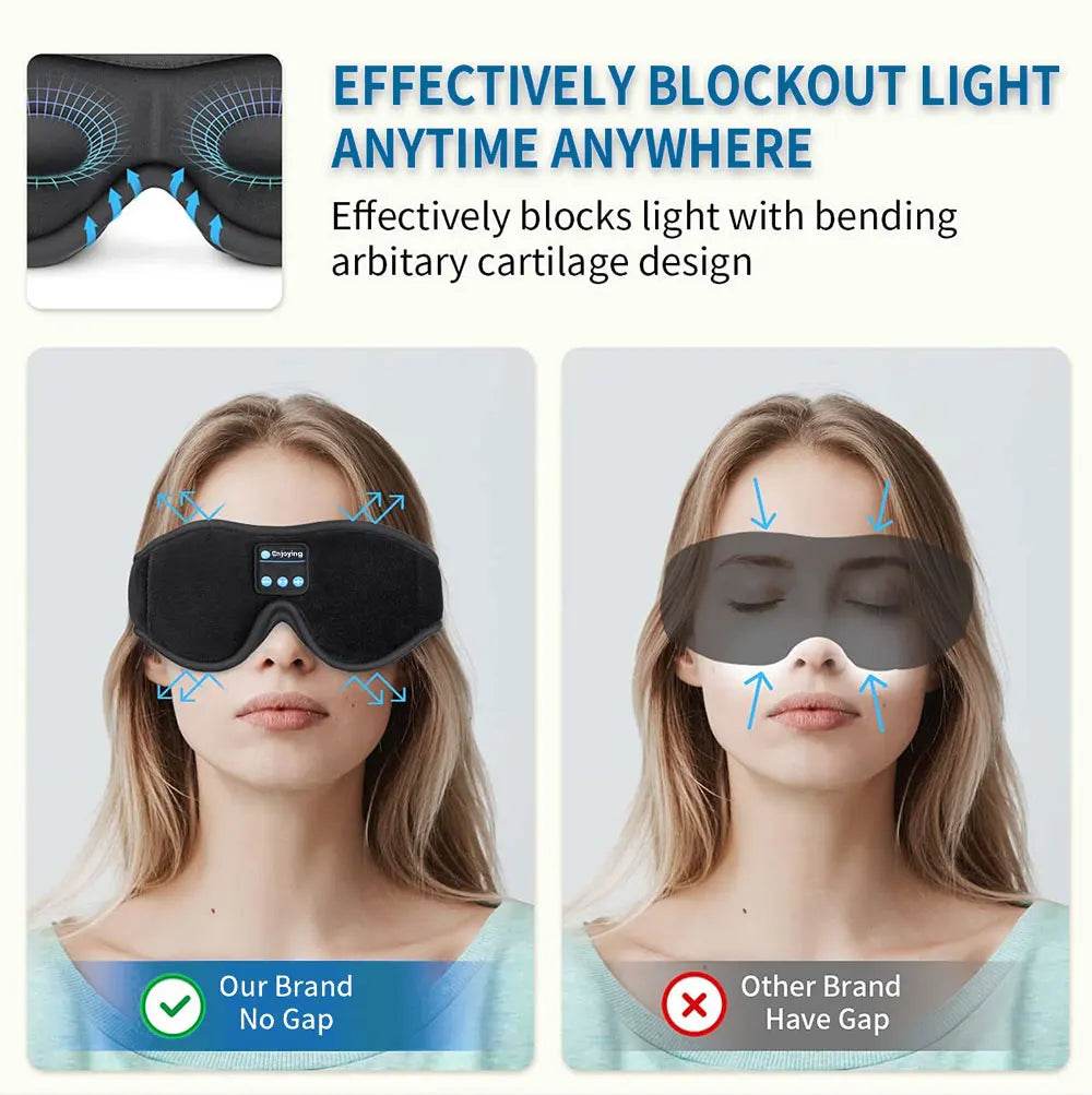 Mask For Sleep Headphones Bluetooth 3D Eye Mask Music Play Sleeping Headphones with Built-in HD Speaker - One-Sake.com