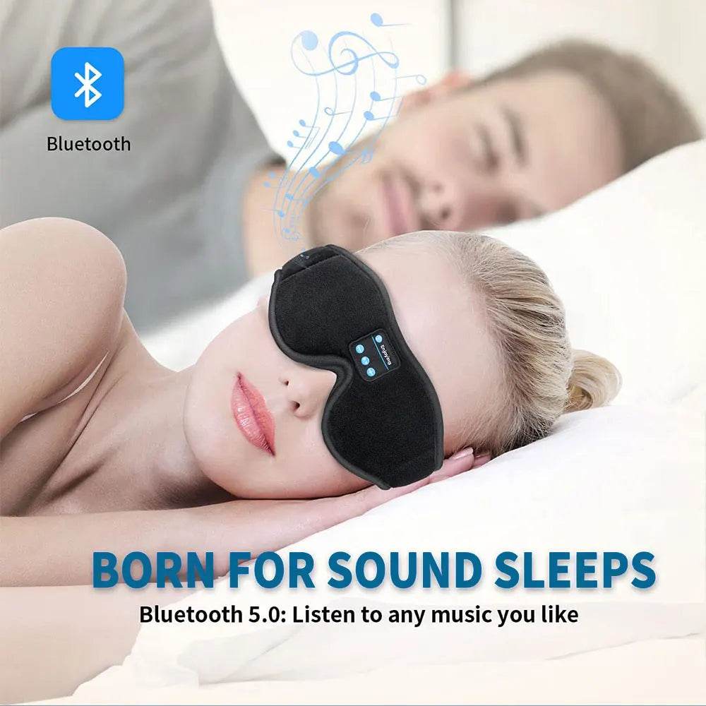 Mask For Sleep Headphones Bluetooth 3D Eye Mask Music Play Sleeping Headphones with Built-in HD Speaker - One-Sake.com