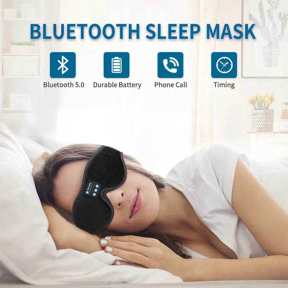 Mask For Sleep Headphones Bluetooth 3D Eye Mask Music Play Sleeping Headphones with Built-in HD Speaker - One-Sake.com