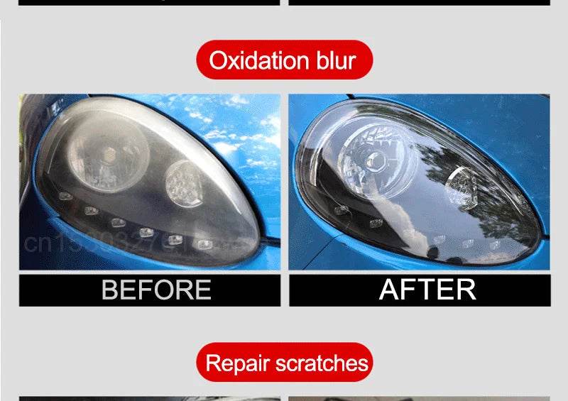 Car Headlight Restoration Polishing Kit – Oxidation Remover Paste for Yellowed, Foggy, or Scratched Headlights [Scratch Repair Paste for Improved Night Visibility &amp; Vehicle Maintenance] - One-Sake.com