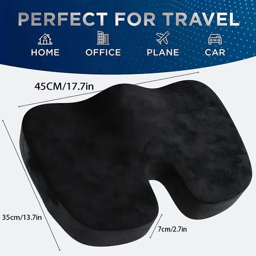 Travel Seat Cushion Memory Foam U-Shaped Pillow for Chair Cushion Pad Car Office Hip Support Massage Orthopedic Pillow - One-Sake.com