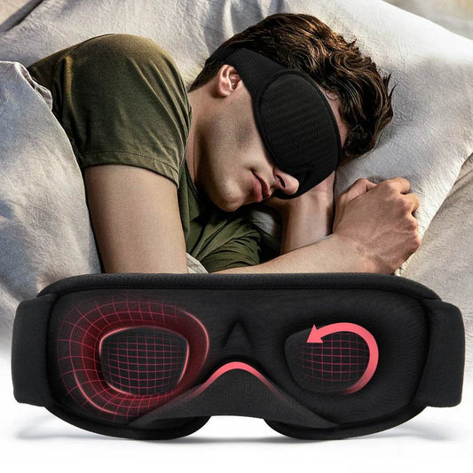 3D Sleep Mask – 100% Light Blocking, Pressure-Free Eye Mask for Travel, Home & Better Sleep - One-Sake.com