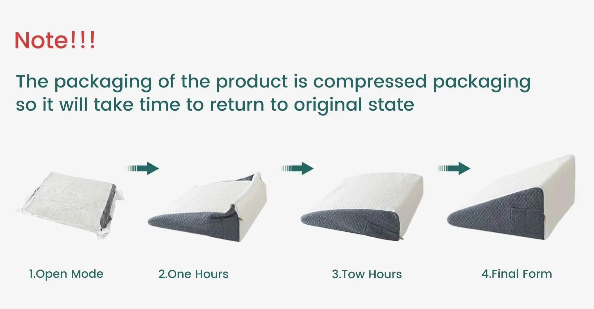 2 Pcs Memory Foam Bed Wedge Pillow/Neck Pillow For Back, Leg, And Knee - Triangle Pillow With Removable Cover - One-Sake.com