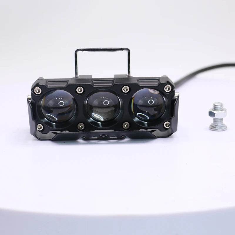 Dual-Color Motorcycle LED Spotlights – Hi/Low Beam Fog Lights, IP68 Waterproof, 1800LM Brightness for Cars, Trucks & SUVs - One-Sake.com