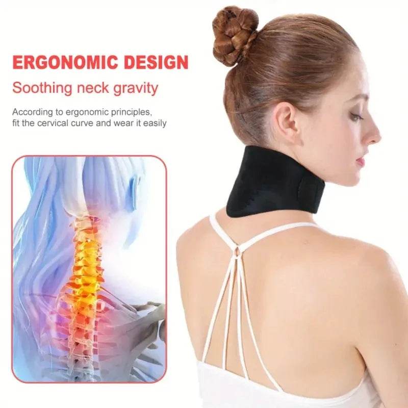 Self-Heating Magnetic Neck Brace – Portable Cervical Support with Heat Therapy for Pain & Tingling Relief - One-Sake.com