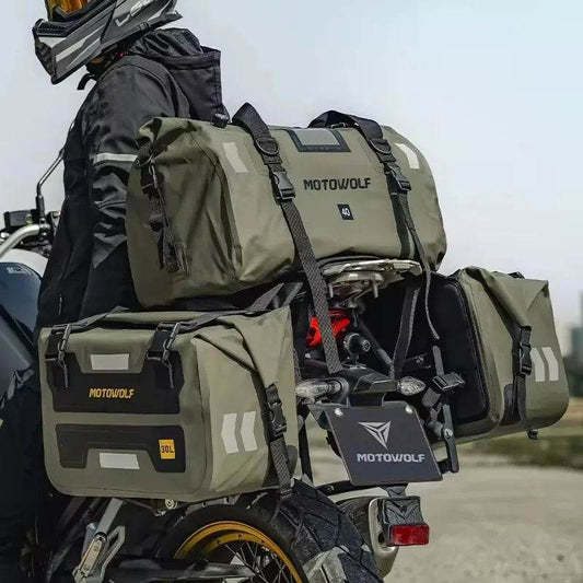 MOTOWOLF Waterproof Motorcycle Saddle Bags - Large Capacity Outdoor Luggage for Adventure Riders - One-Sake.com