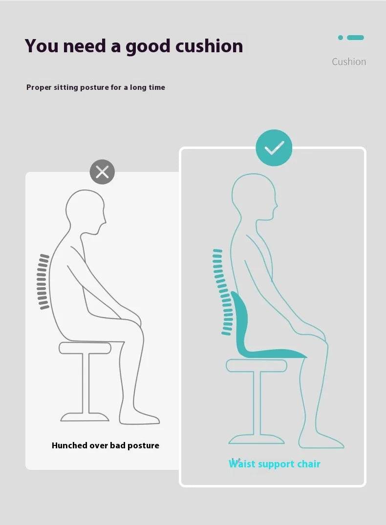 Waist Pad Office Memory Sponge Breathable Long Sitting Without Tiring Home/Outdoor Back Posture Correction Pad - One-Sake.com