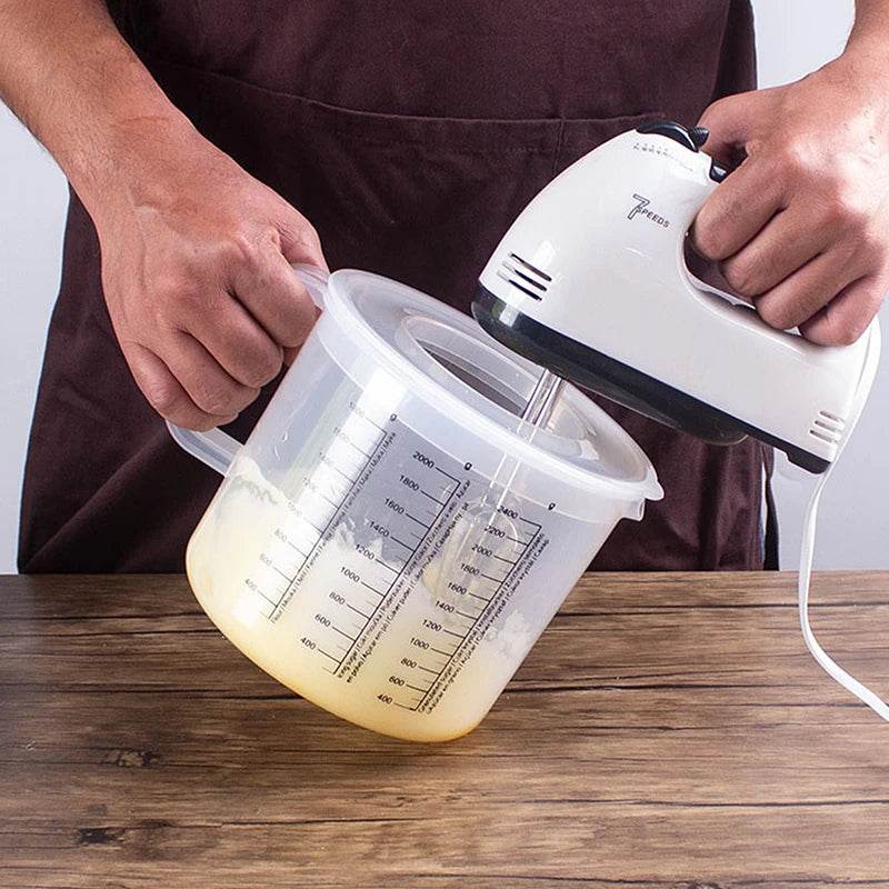 2.5L Large Capacity Measuring Mixing Bowl with Lid – Transparent Kitchen Tool for Baking & Cooking - One-Sake.com