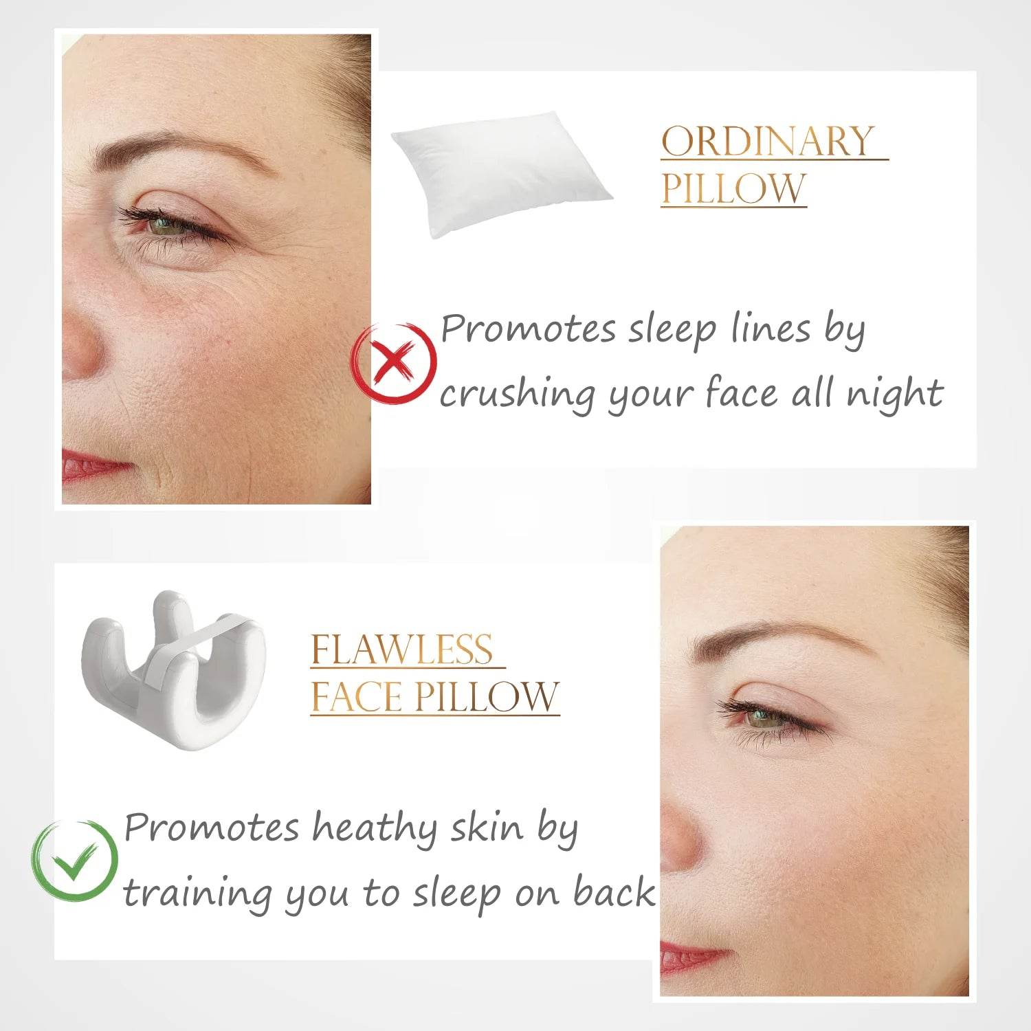 Memory Foam Face Relaxed Wrinkle Prevention Anti Aging Anti Wrinkle Beauty Bed Pillow - One-Sake.com