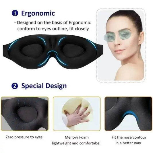 3D Sleep Eye Mask – Adjustable, Light-Blocking & Pressure-Free for Men & Women - One-Sake.com