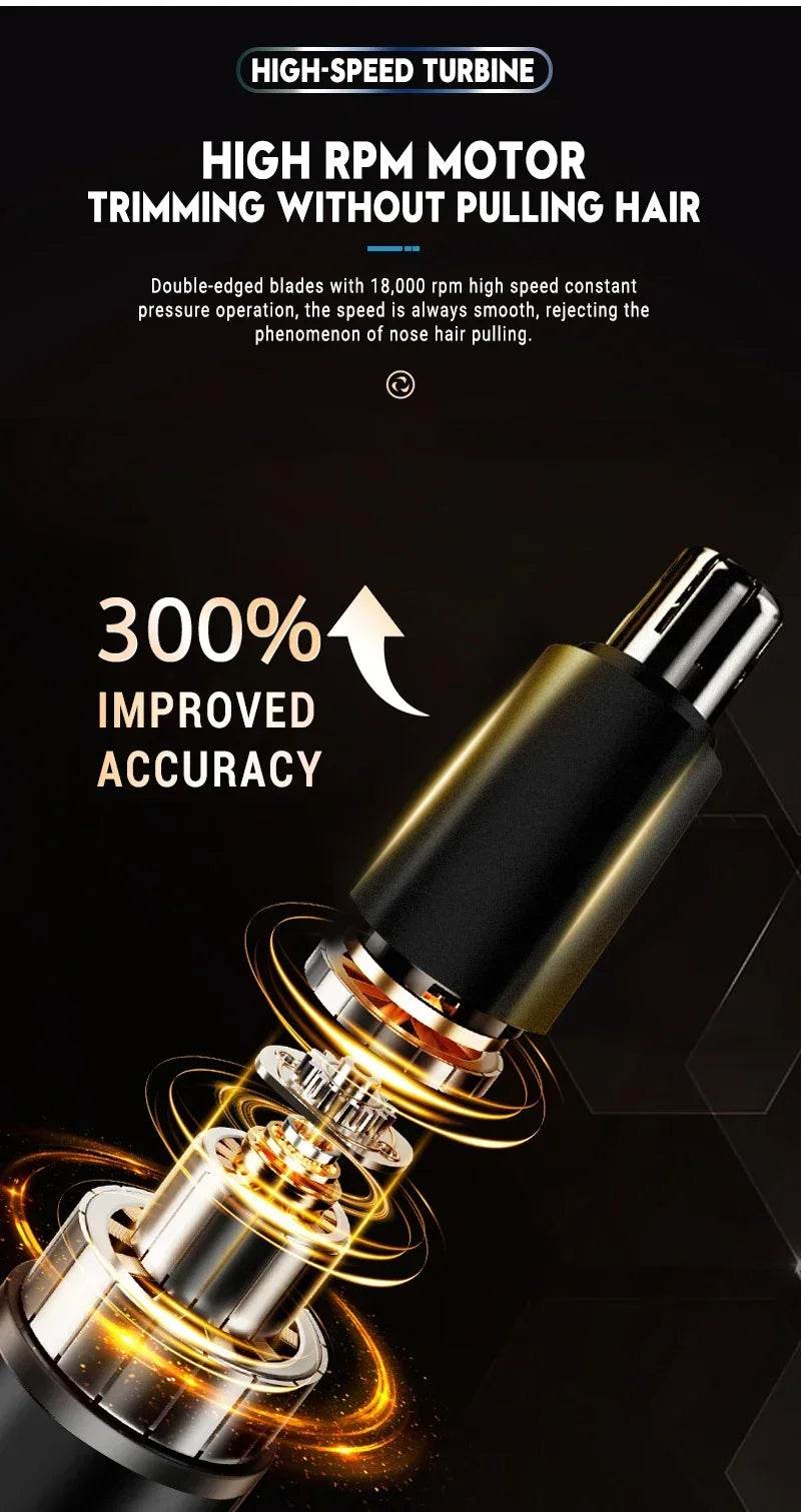 2-in-1 Electric Portable Ear &amp; Nose Hair Trimmer | Painless Grooming Tool for Men - One-Sake.com