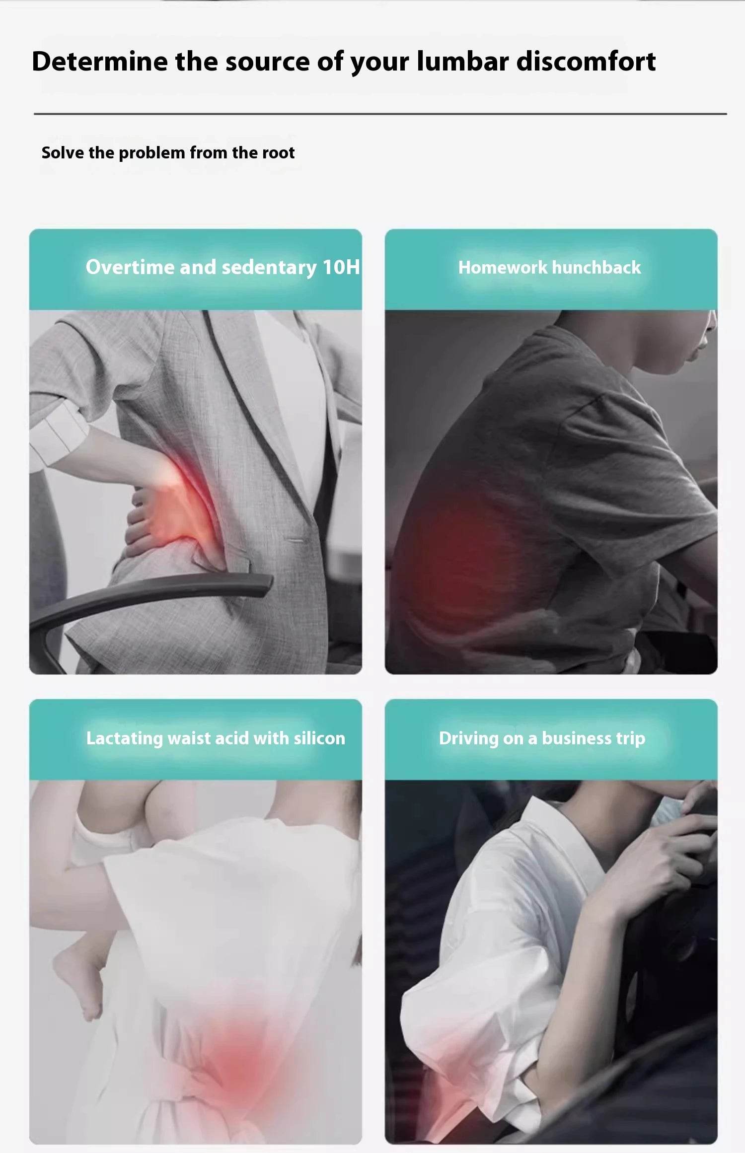Waist Pad Office Memory Sponge Breathable Long Sitting Without Tiring Home/Outdoor Back Posture Correction Pad - One-Sake.com