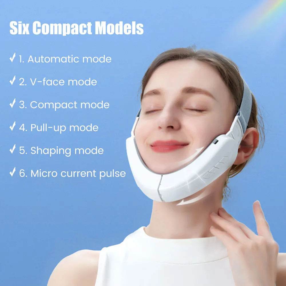 Electric V-Face Lift Device – LED Photon Therapy, EMS Microcurrent & Skin Tightening for Double Chin Removal & Wrinkle Reduction - One-Sake.com