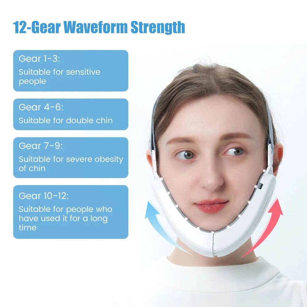 Electric V-Face Lift Device – LED Photon Therapy, EMS Microcurrent & Skin Tightening for Double Chin Removal & Wrinkle Reduction - One-Sake.com