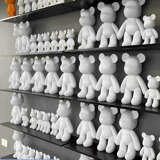 DIY Fluid Bear Sculpture Handmade Bearbrick Doll Ornaments Violent Bear Graffiti Painting Parent child Toy Gift Home Decoration - One-Sake.com