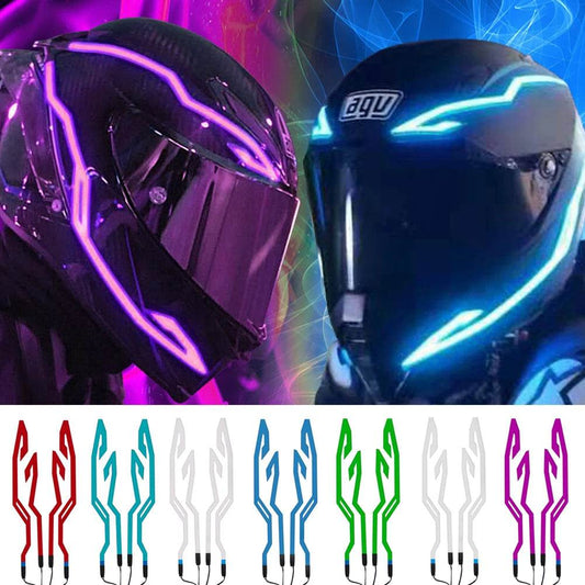 2023 4-in-1 LED Motorcycle Helmet Strip - Waterproof EL Sticker with Cold Light for Night Riding & Warning Visibility - One-Sake.com
