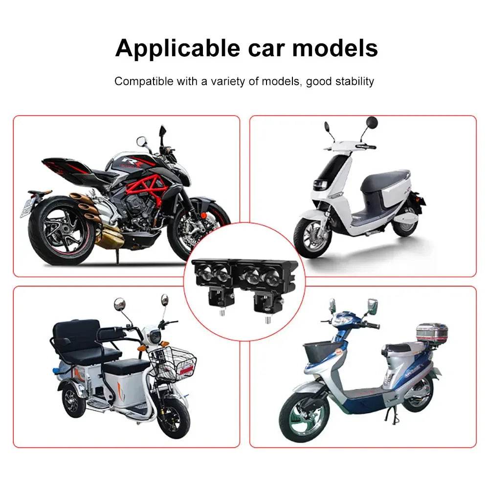2PCS Owl-Design Motorcycle Headlights – Dual Color LED Fog Lamps with 4 Modes for Enhanced Visibility - One-Sake.com