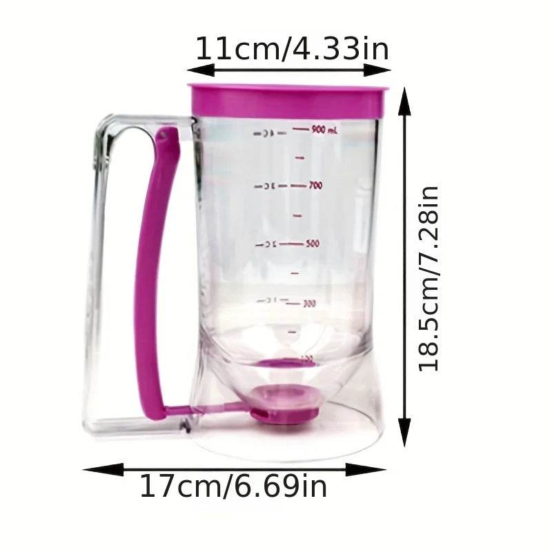 900ml Batter Dispenser – Hand-Held Graduated Funnel for Pancakes, Cupcakes & Cakes - One-Sake.com