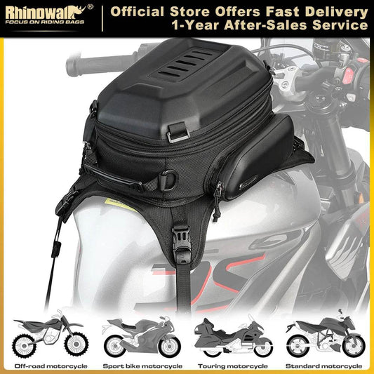 Universal 15L-18L Motorcycle Tank Bag - Waterproof EVA Hardshell Backpack for Enduro, Dual Sport & Adventure Motorbikes - One-Sake.com