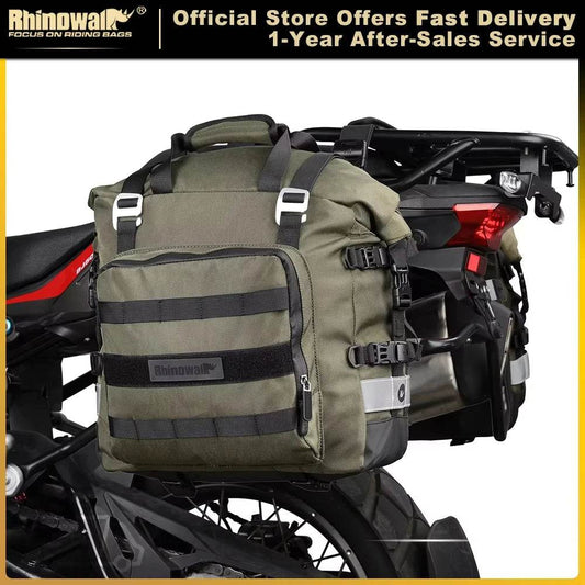 Rhinowalk 20L-30L Motorcycle Saddlebag - Universal Side Bag with Removable 100% Waterproof Inner Bag for Travel Luggage - One-Sake.com