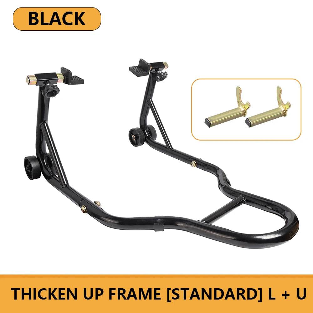 Universal Motorcycle Rear Wheel Stand - Durable Black Auto Wheel Support Frame for Harley, Suzuki & All Bikes, Tire Repair Tool - One-Sake.com