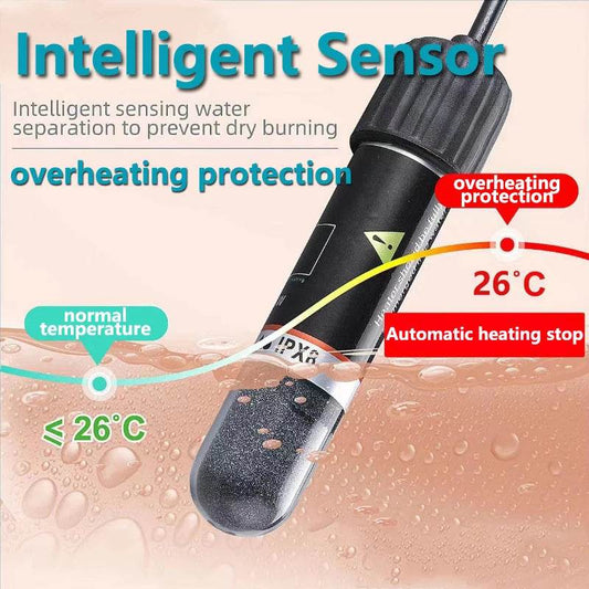 USB Mini Aquarium Heating Rod – 10W 26°C Submersible Thermostat Heater for Small Fish Tanks &amp; Pet Water Dispensers [Quartz Explosion-Proof Design | 5V2A Power Supply | 1.2m Cable - One-Sake.com