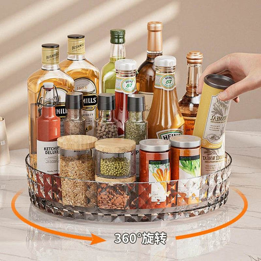 360° Rotating Seasoning Rack – Non-Slip Kitchen Spice Organizer & Multi-Purpose Storage Tray - One-Sake.com