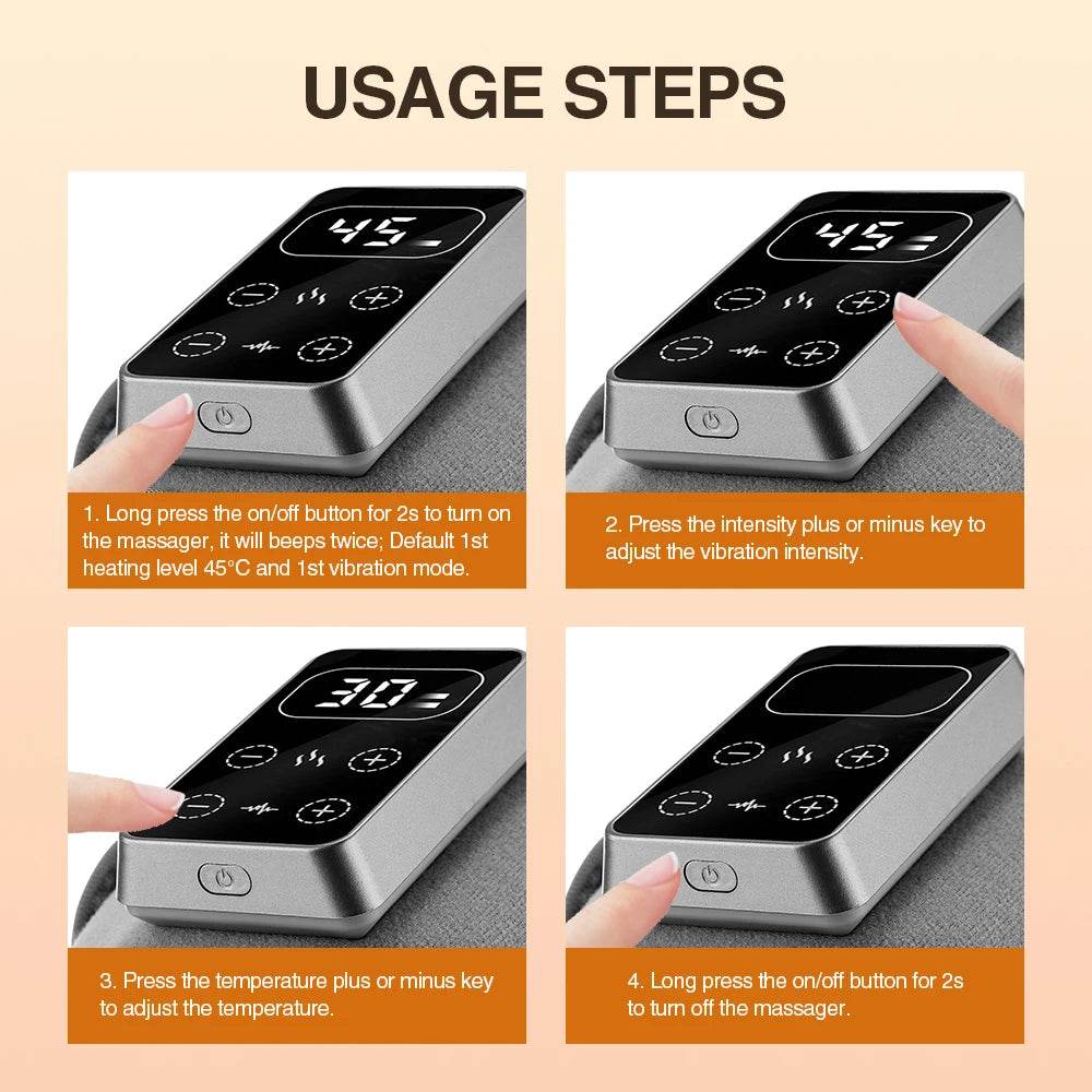 Electric Heated Vibration Knee Massage Physiotherapy Pad 3 in 1 Massager for Shoulder Elbow Hot Compress Pain Relief - One-Sake.com