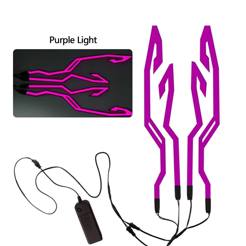 2023 4-in-1 LED Motorcycle Helmet Strip - Waterproof EL Sticker with Cold Light for Night Riding & Warning Visibility - One-Sake.com