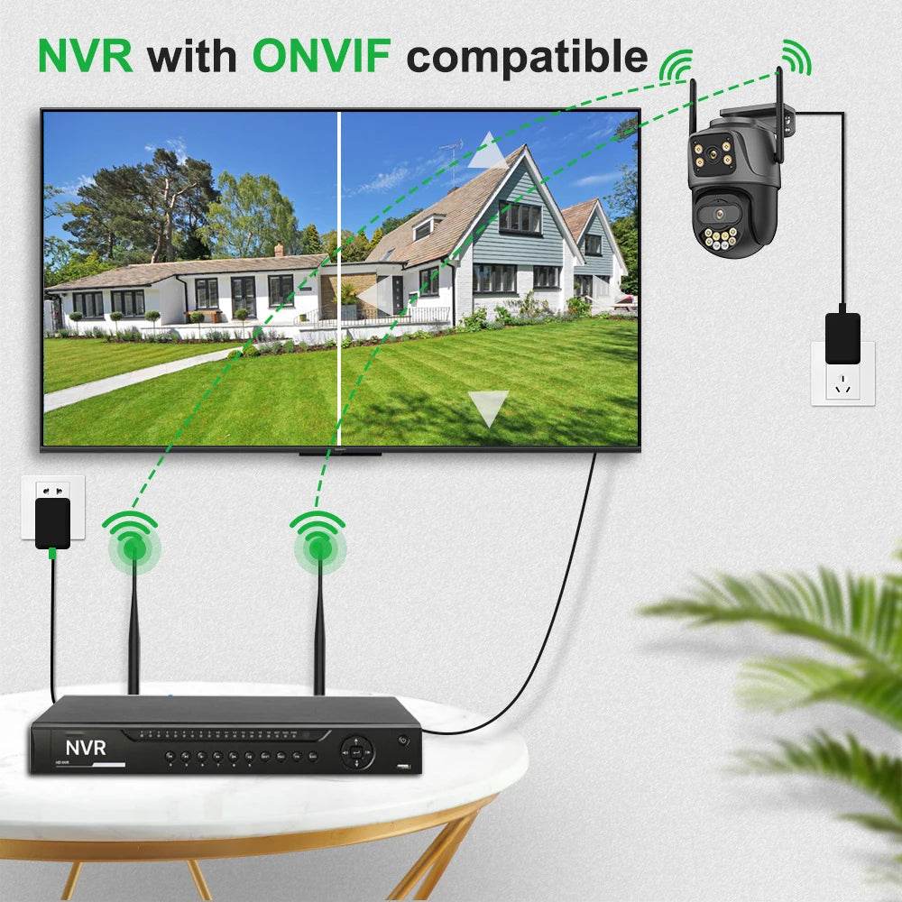 External WiFi PTZ Camera Dual Lens 4K 8MP HD – Outdoor IP Security Camera with Auto Tracking, Full Color Night Vision &amp; IP66 Waterproof [iCSee P2P Remote Monitoring | 2-Way Audio | SD Card &amp; Cloud Storage] - One-Sake.com