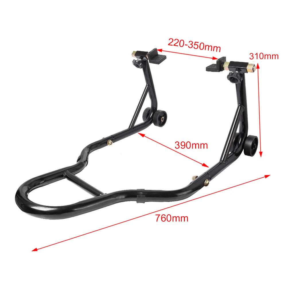 Universal Motorcycle Rear Wheel Stand - Durable Black Auto Wheel Support Frame for Harley, Suzuki & All Bikes, Tire Repair Tool - One-Sake.com