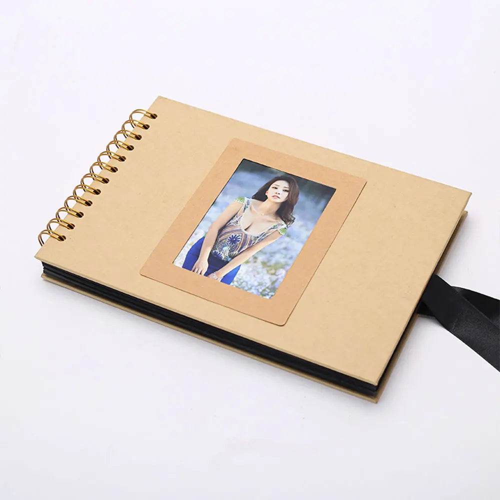 ZK20 DIY Kraft Memory Book – 80-Page Blank Scrapbook Album with Ribbon Closure | Wedding Guestbook, Anniversary Gift, Travel Diary &amp; Family Photo Album - One-Sake.com