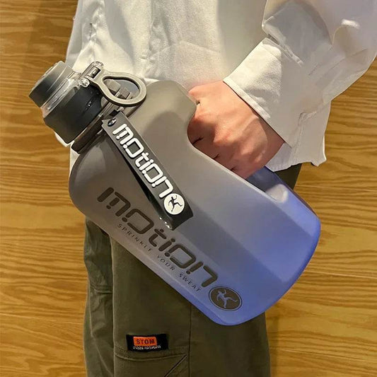 2L Sports Water Bottle with Straw – Gradient Fitness Kettle with Scale, Leakproof & Portable Outdoor Jug - One-Sake.com
