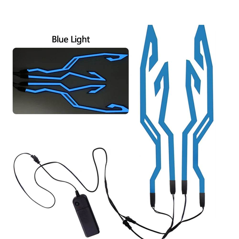 2023 4-in-1 LED Motorcycle Helmet Strip - Waterproof EL Sticker with Cold Light for Night Riding & Warning Visibility - One-Sake.com
