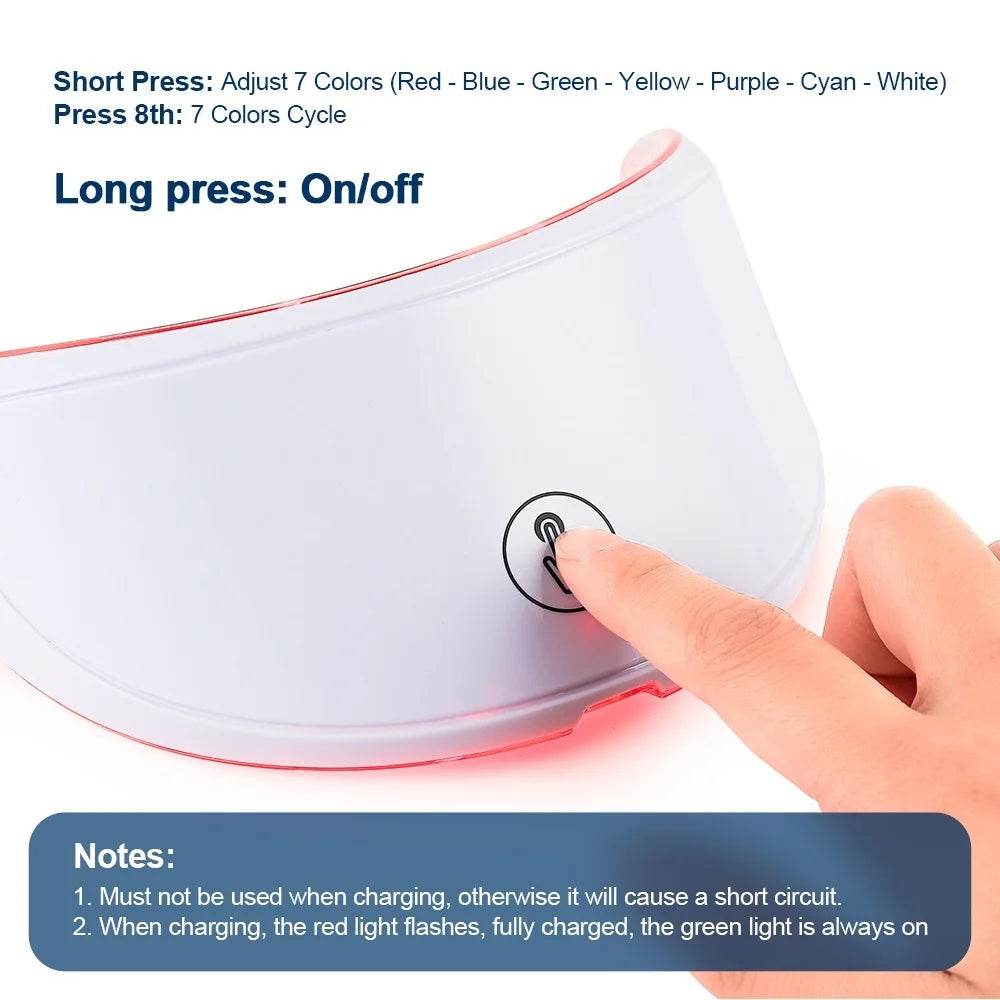 7 Colors Photon Facial LED Mask Red Light Therapy Anti Aging Face Neck Beauty Mask Relaxation Treatment Anti-Wrinkle Skin Care - One-Sake.com
