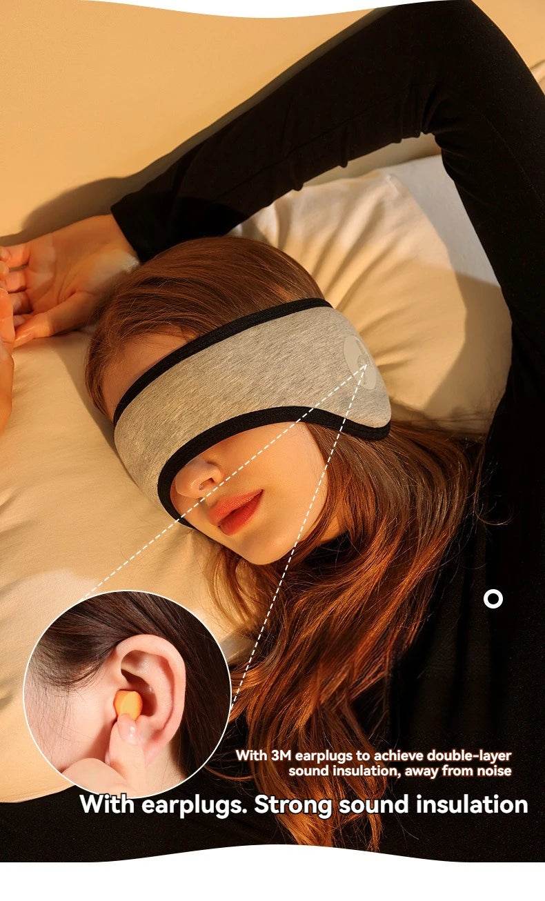 2-in-1 Noise-Reducing Sleep Earplugs with Adjustable Eye Mask – Perfect for Travel, Nap & Sound Insulation - One-Sake.com