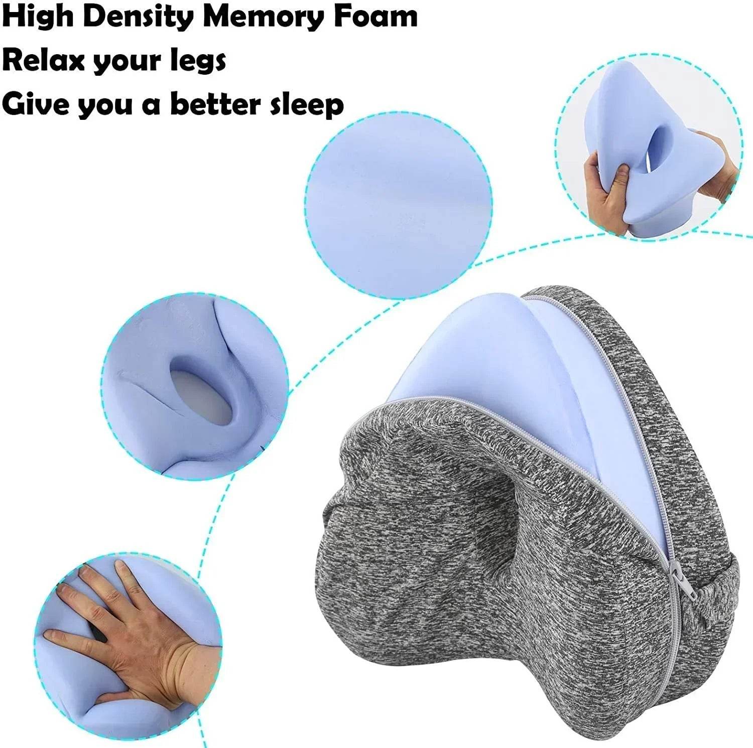 Memory Cotton Leg Pillow Sleeping Orthopedic Sciatica Back Hip Joint For Pain Relief Thigh Leg Pad Cushion Home Foam Pillow - One-Sake.com