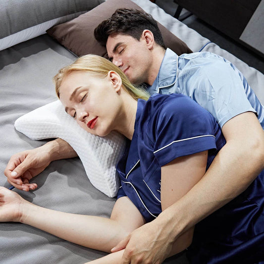 1pc Sleeping Pillow Couple Pillow Arm Pillow Slow Rebound Pressure Cuddle Pillow Memory Foam Travel Arched Shaped U Pillow - One-Sake.com