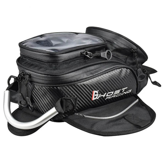 Motorcycle Fuel Tank Bag with Touchable Navigation - Magnetic Dust-Proof Satchel, Rider's Fanny Pack for Moto Equipment - One-Sake.com